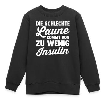Diabetes Diabetiker - Kinder Premium Organic Sweatshirt - Schwarz - Vorne - AI Model Kid Female (0cm)