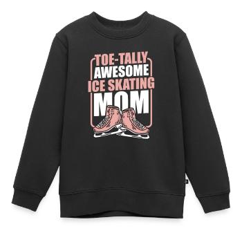 Eislaufen Wortspiel Eiskunstlauf - Kinder Premium Organic Sweatshirt - Schwarz - Vorne - AI Model Kid Female (0cm)