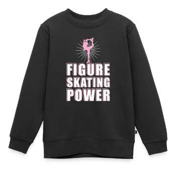 Eislaufen Wortspiel Eiskunstlauf - Kinder Premium Organic Sweatshirt - Schwarz - Vorne - AI Model Kid Female (0cm)
