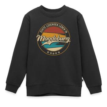 Magdeburg Echte Legenden leben in Magdeburger - Kinder Premium Organic Sweatshirt - Schwarz - Vorne - AI Model Kid Female (0cm)