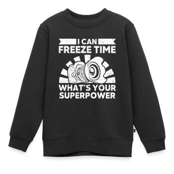 Photograph Photographie Kamera - Kinder Premium Organic Sweatshirt - Schwarz - Vorne - AI Model Kid Female (0cm)