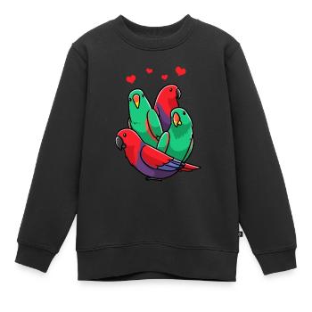 Noble perroquet oiseau perroquet - Sweat Premium enfant bio - noir - Devant - AI Model Kid Female (0cm)