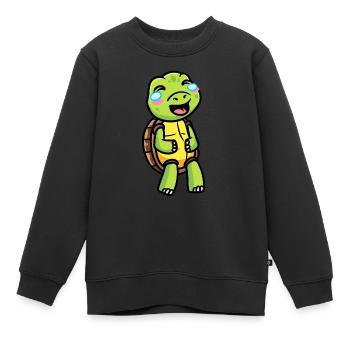 Meeresschildkröte Lachendes Emoticon - Kinder Premium Organic Sweatshirt - Schwarz - Vorne - AI Model Kid Female (0cm)