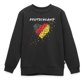 Deutschlandflagge Deutschland Fußballfan Fahne - Kinder Premium Organic Sweatshirt - Schwarz - Vorne - AI Model Kid Female (0cm)