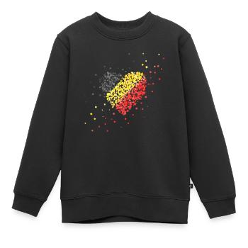 Belgique drapeau Belgique Supporters belges - Sweat Premium enfant bio - noir - Devant - AI Model Kid Female (0cm)