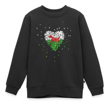 Pays de Galles Pays de Galles Drapeau Pays de Galles Drapeau Walesfan de sport - Sweat Premium enfant bio - noir - Devant - AI Model Kid Female (0cm)