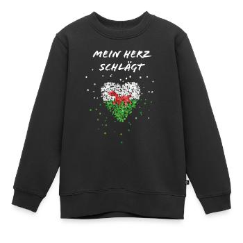 Pays de Galles Heartbeat Drapeau du Pays de Galles Drapeau du Pays de Galles Drapeau - Sweat Premium enfant bio - noir - Devant - AI Model Kid Female (0cm)