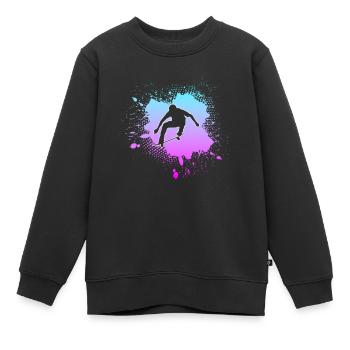 patinage - Sweat Premium enfant bio - noir - Devant - AI Model Kid Female (0cm)