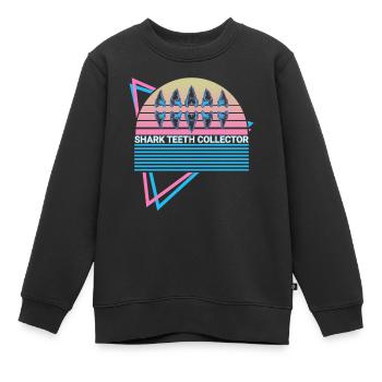 Shark Teeth Collector Retro - Kids Premium Organic Sweatshirt - black - Front - AI Model Kid Female (0cm)