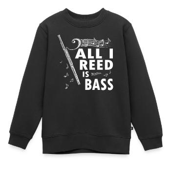 Holzblasinstrument Musik Bassoonist - Kinder Premium Organic Sweatshirt - Schwarz - Vorne - AI Model Kid Female (0cm)