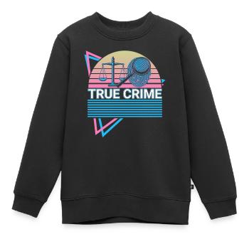 True Crime Retro - Kids Premium Organic Sweatshirt - black - Front - AI Model Kid Female (0cm)