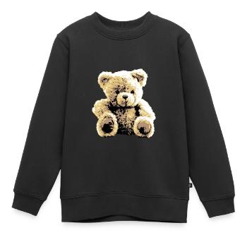 Ours en peluche Ours en peluche Dessin animé Ours en peluche Motif - Sweat Premium enfant bio - noir - Devant - AI Model Kid Female (0cm)