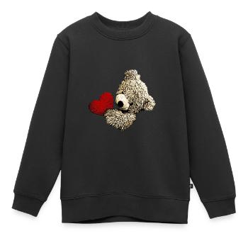 Ours en peluche Ours en peluche Dessin animé Ours en peluche Motif - Sweat Premium enfant bio - noir - Devant - AI Model Kid Female (0cm)