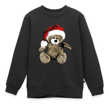 Ours en peluche Ours en peluche Dessin animé Ours en peluche Noël - Sweat Premium enfant bio - noir - Devant - AI Model Kid Female (0cm)