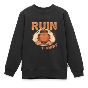 Argile de poterie en ruine - Sweat Premium enfant bio - noir - Devant - AI Model Kid Female (0cm)