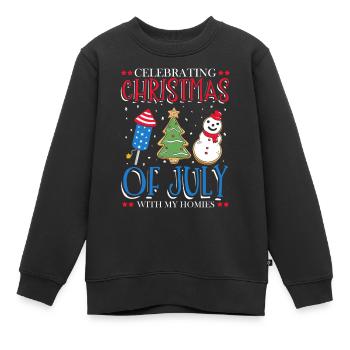 Célébration du Jour de l’Indépendance Noël dans le - Sweat Premium enfant bio - noir - Devant - AI Model Kid Female (0cm)