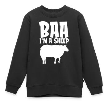 Baa Ich bin ein Schaf Lustiges Lazy Halloween Kostüm - Kinder Premium Organic Sweatshirt - Schwarz - Vorne - AI Model Kid Female (0cm)