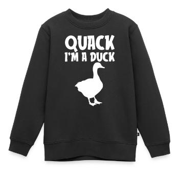 Quacksalber Ich bin eine Ente Lustiges faules Halloween Kostüm - Kinder Premium Organic Sweatshirt - Schwarz - Vorne - AI Model Kid Female (0cm)