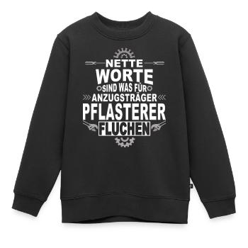 Bauarbeiter Pflasterer - Kinder Premium Organic Sweatshirt - Schwarz - Vorne - AI Model Kid Female (0cm)