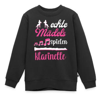 Klarinette Blasmusik Musikverein Orchester Jazz - Kinder Premium Organic Sweatshirt - Schwarz - Vorne - AI Model Kid Female (0cm)