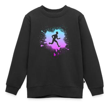 Faire du jogging - Sweat Premium enfant bio - noir - Devant - AI Model Kid Female (0cm)