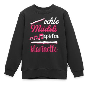 Klarinette Blasmusik Musikverein Orchester Jazz - Kinder Premium Organic Sweatshirt - Schwarz - Vorne - AI Model Kid Female (0cm)