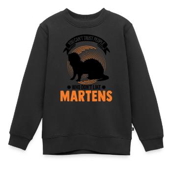 Martre Cadeau Vison Blaireau Martre - Sweat Premium enfant bio - noir - Devant - AI Model Kid Female (0cm)