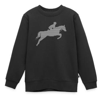 Reitsport - Kinder Premium Organic Sweatshirt - Schwarz - Vorne - AI Model Kid Female (0cm)