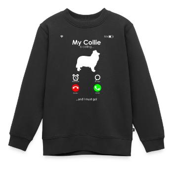 Collie - Kinder Premium Organic Sweatshirt - Schwarz - Vorne - AI Model Kid Female (0cm)