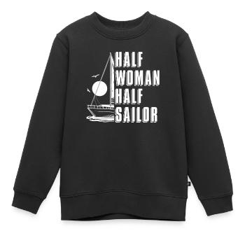 Voilier Sailboat Lady - Sweat Premium enfant bio - noir - Devant - AI Model Kid Female (0cm)