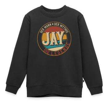 Jay Der Mann der Mythos die Legende Geschenk - Kinder Premium Organic Sweatshirt - Schwarz - Vorne - AI Model Kid Female (0cm)