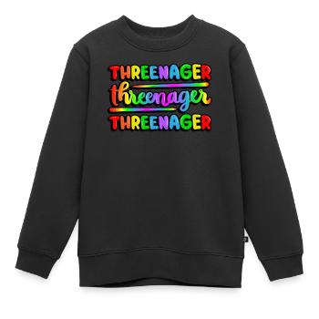 Threenager Kid 3. Geburtstag Regenbogen Spektrum - Kinder Premium Organic Sweatshirt - Schwarz - Vorne - AI Model Kid Female (0cm)