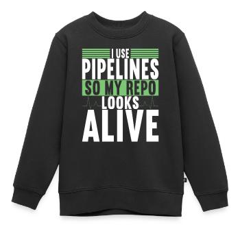 Programmeur Informaticien - Sweat Premium enfant bio - noir - Devant - AI Model Kid Female (0cm)