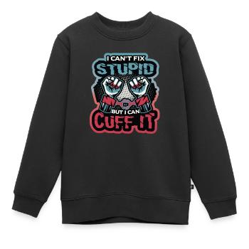 Ich Kann Dummheit Nicht Beheben - Kinder Premium Organic Sweatshirt - Schwarz - Vorne - AI Model Kid Female (0cm)