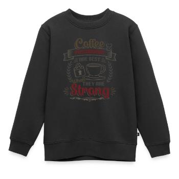 Café, mot de passe - Sweat Premium enfant bio - noir - Devant - AI Model Kid Female (0cm)
