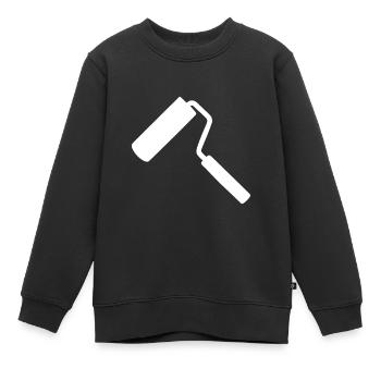 Rouleau de peintre - Sweat Premium enfant bio - noir - Devant - AI Model Kid Female (0cm)