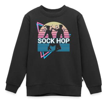 Sock Hop Retro - Kinder Premium Organic Sweatshirt - Schwarz - Vorne - AI Model Kid Female (0cm)