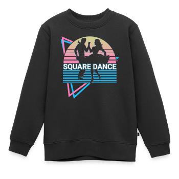 Square Dance Square Dancing Retro - Kids Premium Organic Sweatshirt - black - Front - AI Model Kid Female (0cm)