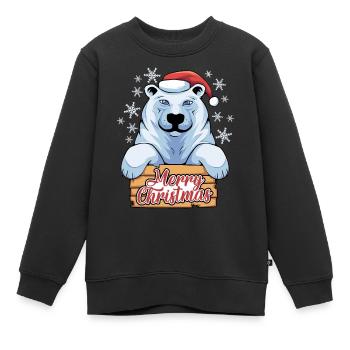 Cadeaux de Noël Noël - Sweat Premium enfant bio - noir - Devant - AI Model Kid Female (0cm)