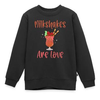 I love Milkshakes Milkshake Gift - Kids Premium Organic Sweatshirt - black - Front - AI Model Kid Female (0cm)