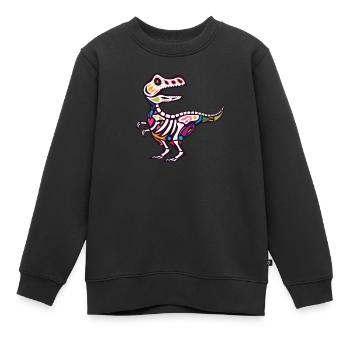 T Rex - Sweat Premium enfant bio - noir - Devant - AI Model Kid Female (0cm)
