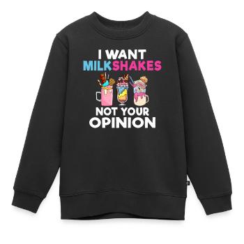 I love Milkshakes Milkshake Gift - Kids Premium Organic Sweatshirt - black - Front - AI Model Kid Female (0cm)