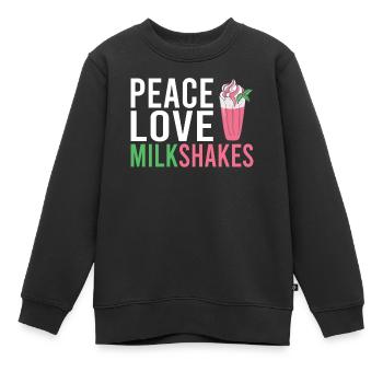 Ich liebe Milchshakes Milchshake Geschenk - Kinder Premium Organic Sweatshirt - Schwarz - Vorne - AI Model Kid Female (0cm)