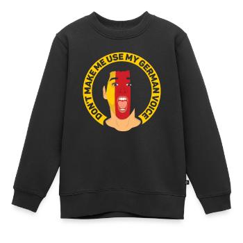 Ne forcez pas ma voix allemande allemande - Sweat Premium enfant bio - noir - Devant - AI Model Kid Female (0cm)