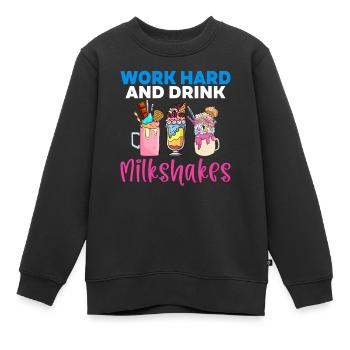 I love Milkshakes Milkshake Gift - Kids Premium Organic Sweatshirt - black - Front - AI Model Kid Female (0cm)