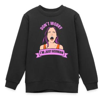 Ne vous inquiétez pas, je ne suis qu’une voix allemande allemande - Sweat Premium enfant bio - noir - Devant - AI Model Kid Female (0cm)