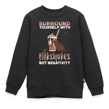 Ich liebe Milchshakes Milchshake Geschenk - Kinder Premium Organic Sweatshirt - Schwarz - Vorne - AI Model Kid Female (0cm)