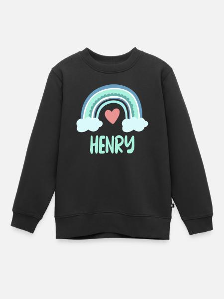 Henry Name Regenbogen Baby - Kinder Premium Organic Sweatshirt - Schwarz