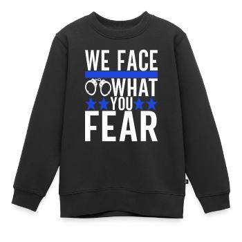 Polizei Polizist - Kinder Premium Organic Sweatshirt - Schwarz - Vorne - AI Model Kid Female (0cm)