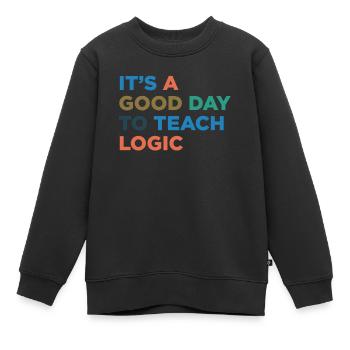 Enseigner les enseignants de logique - Sweat Premium enfant bio - noir - Devant - AI Model Kid Female (0cm)